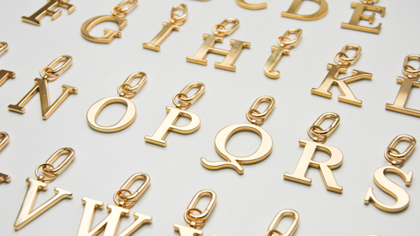 Gold Alphabet Keyring