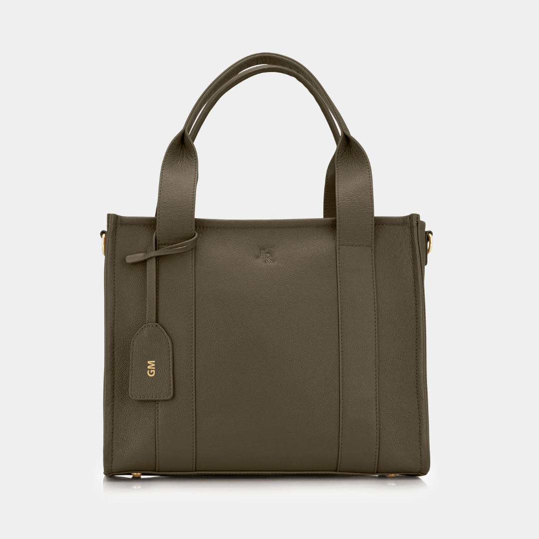 Medium Taylor Luxe Leather Tote Bag - Chocolate Brown - JLR London