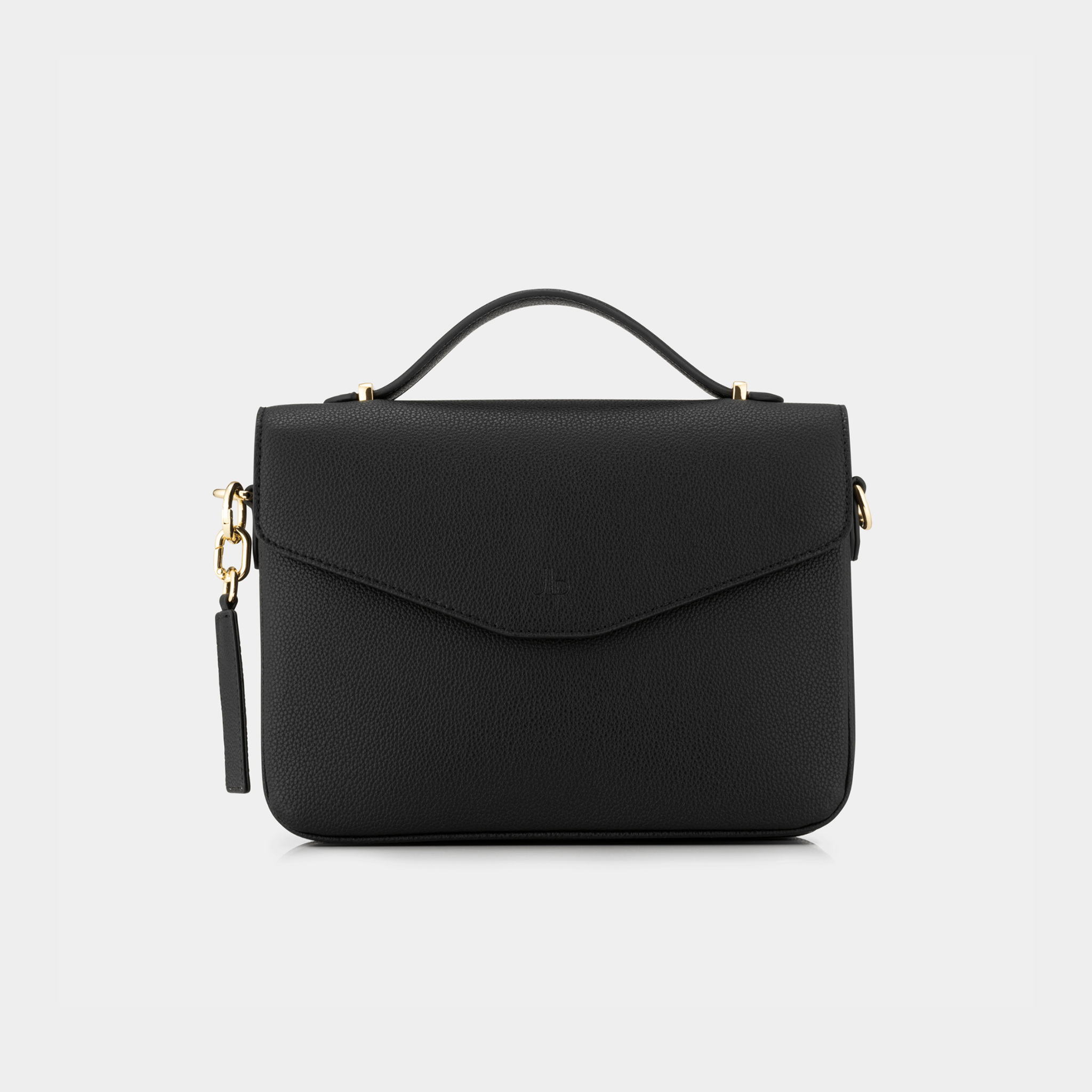 Kensington Luxe Leather Top Handle Bag - Black - JLR London