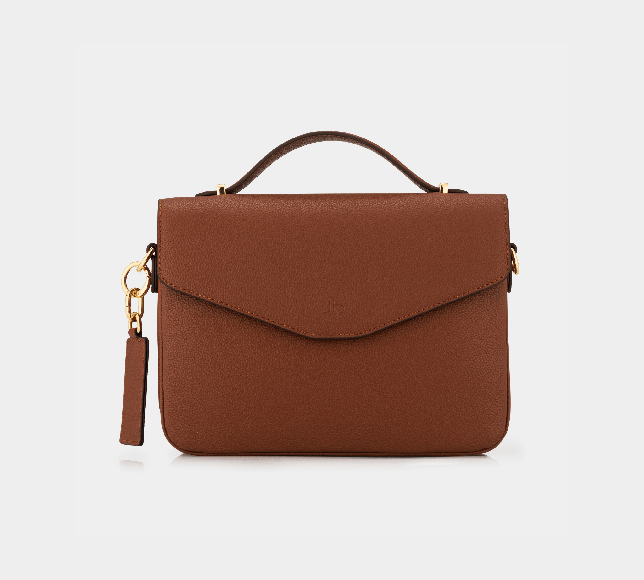 Kensington Luxe Leather Top Handle Bag - Tan - JLR London