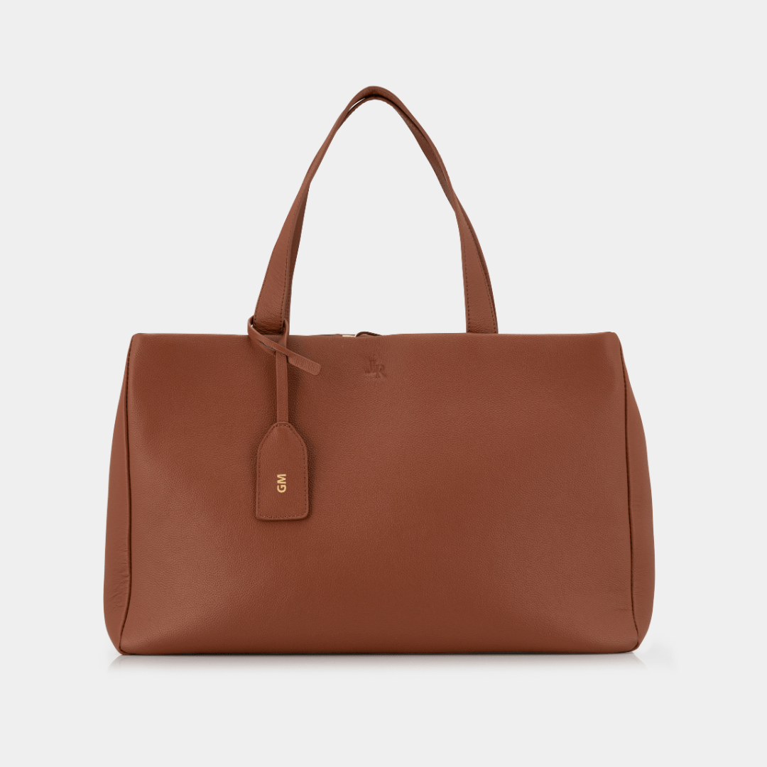 Stella Large Luxe Leather Tote Bag - Tan - JLR London