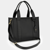 Maxi Taylor Luxe Leather Tote Bag - Black - JLR London