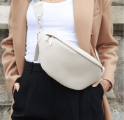 Hampstead Luxe Leather Sling Bag - Ecru - JLR London