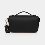 Cambridge Luxe Leather Top Handle Bag - Black - JLR London