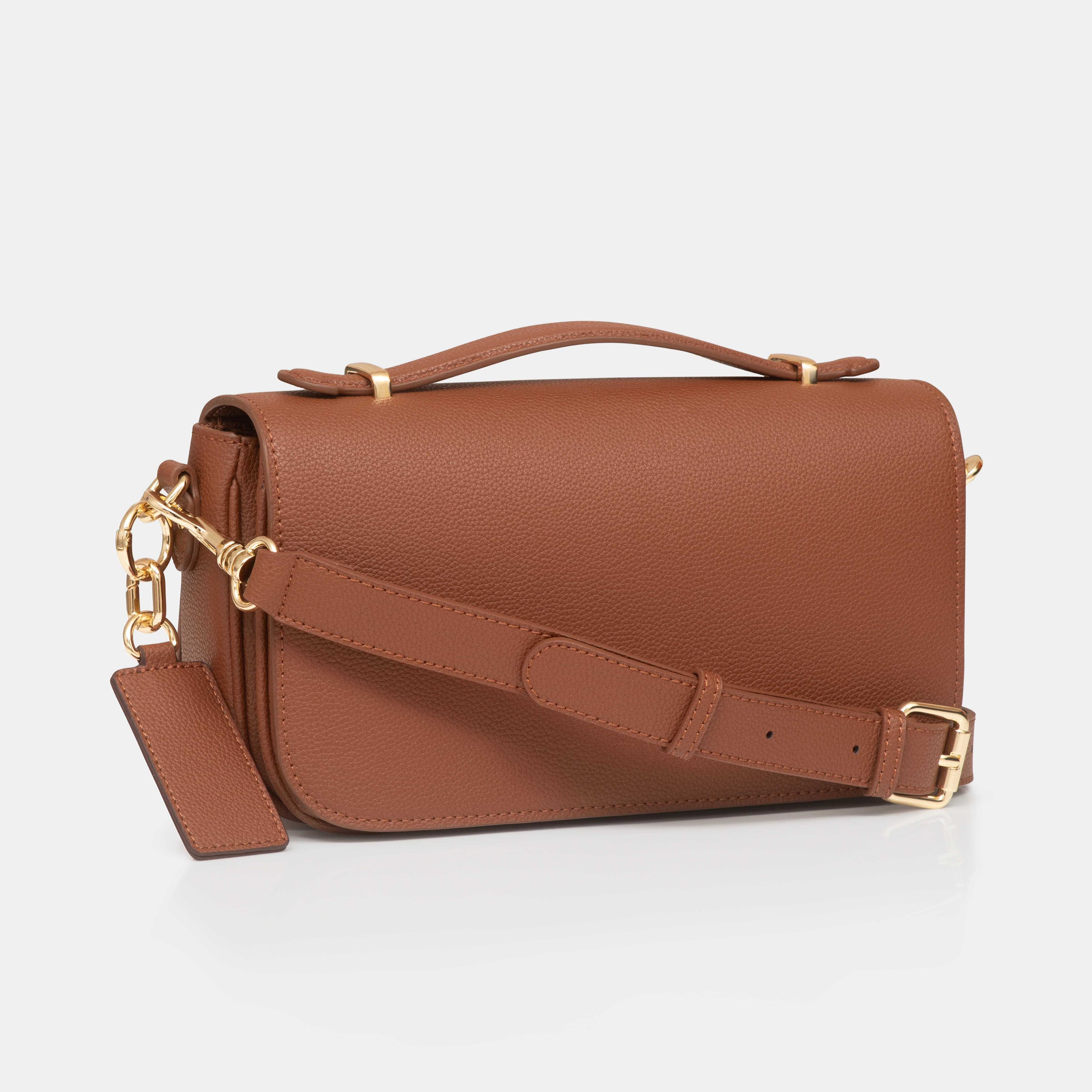 Cambridge luxe leather top handle bag - Tan