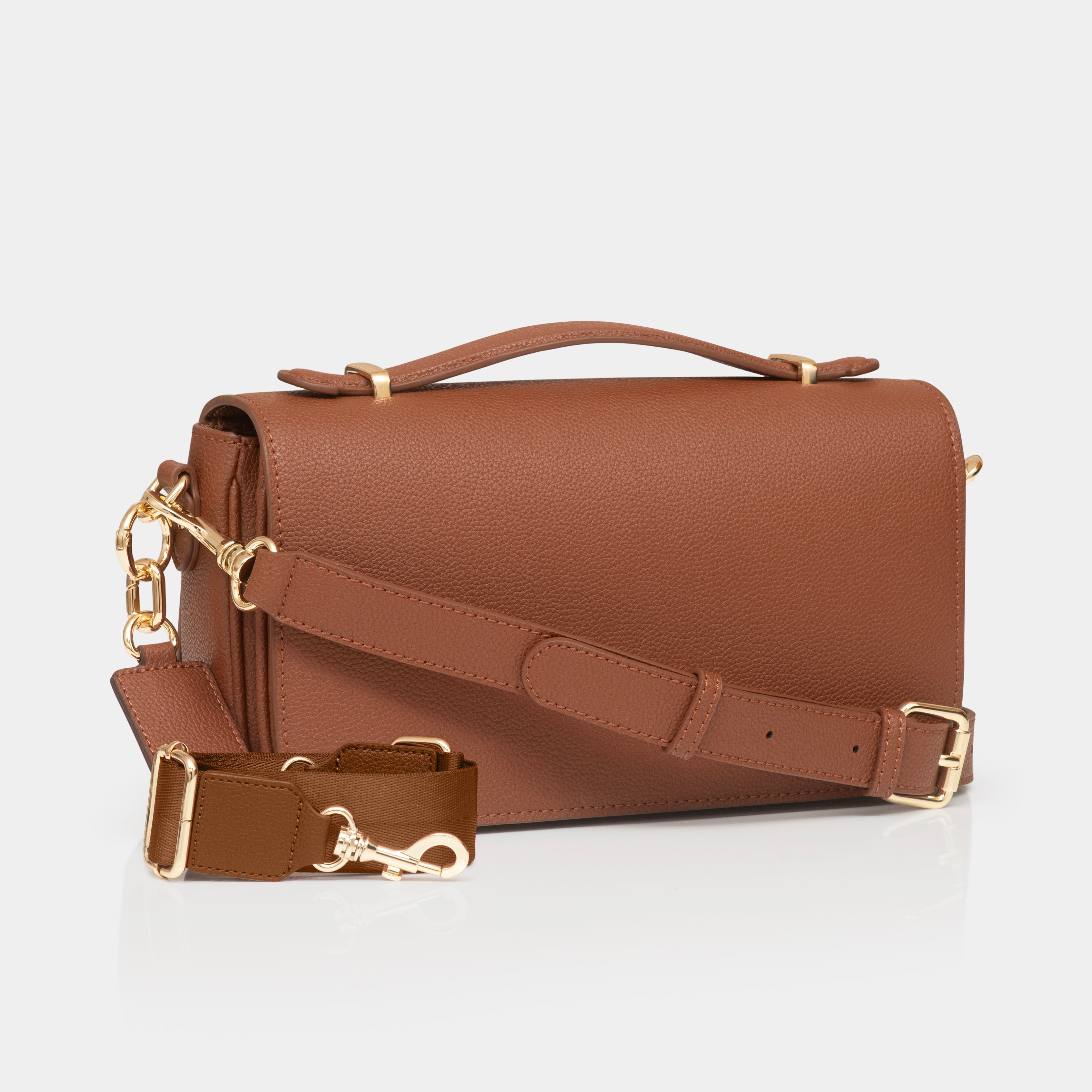 Cambridge luxe leather top handle bag - Tan
