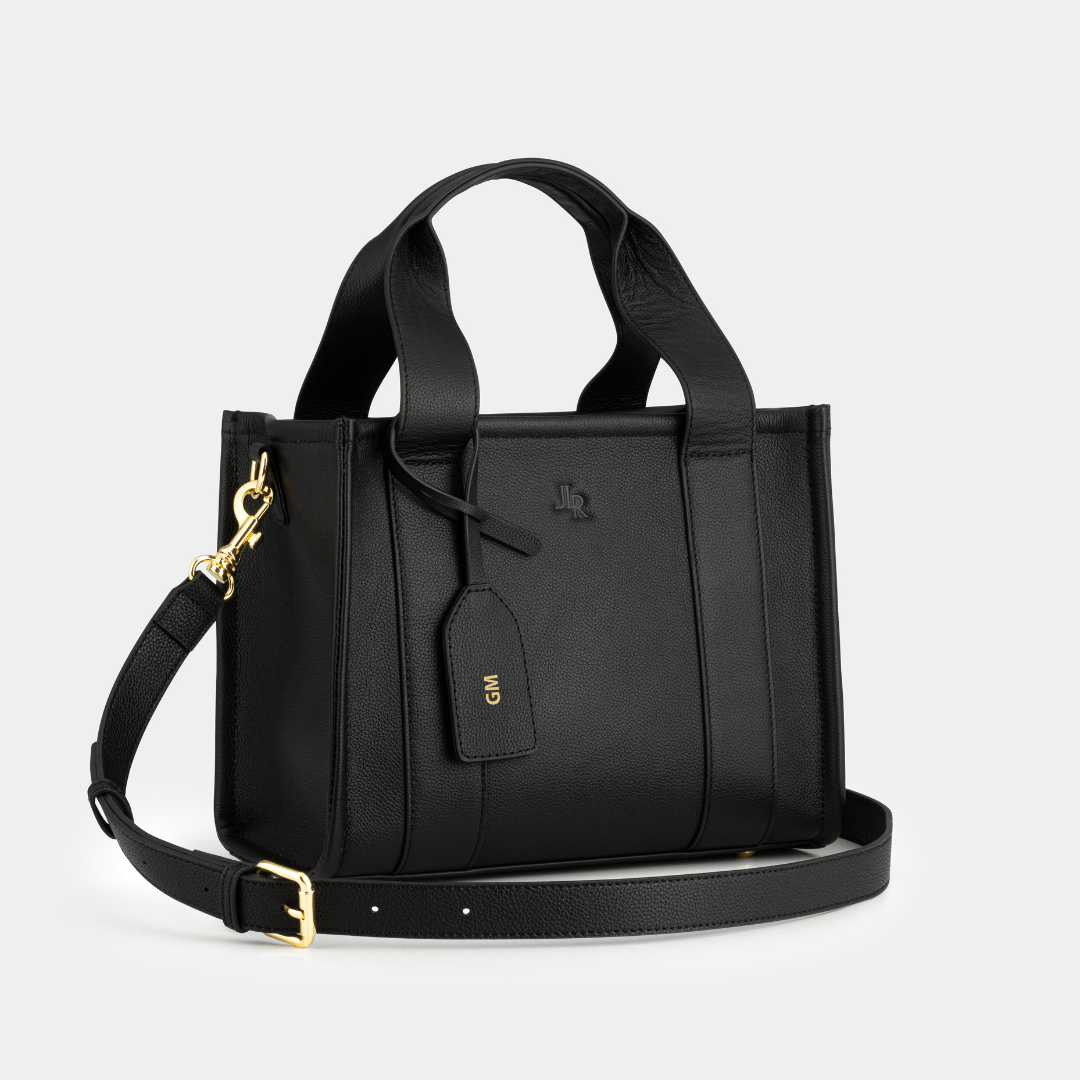 Mini Taylor Luxe Leather Tote bag - Black - JLR London