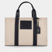 Porto Maxi Luxe Vegan Leather And Canvas Tote Bag - Black - JLR London
