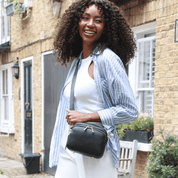 Chelsea Midi Crossbody Luxe Leather Bag - Black - JLR London