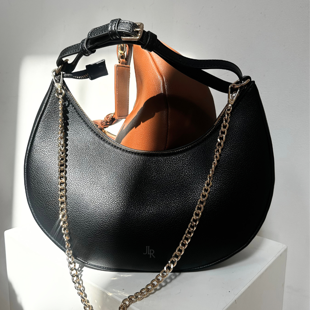 Tan Rudy Midi Half Moon Bag