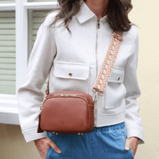 Chelsea Midi Crossbody Luxe Leather Bag Tan - JLR London