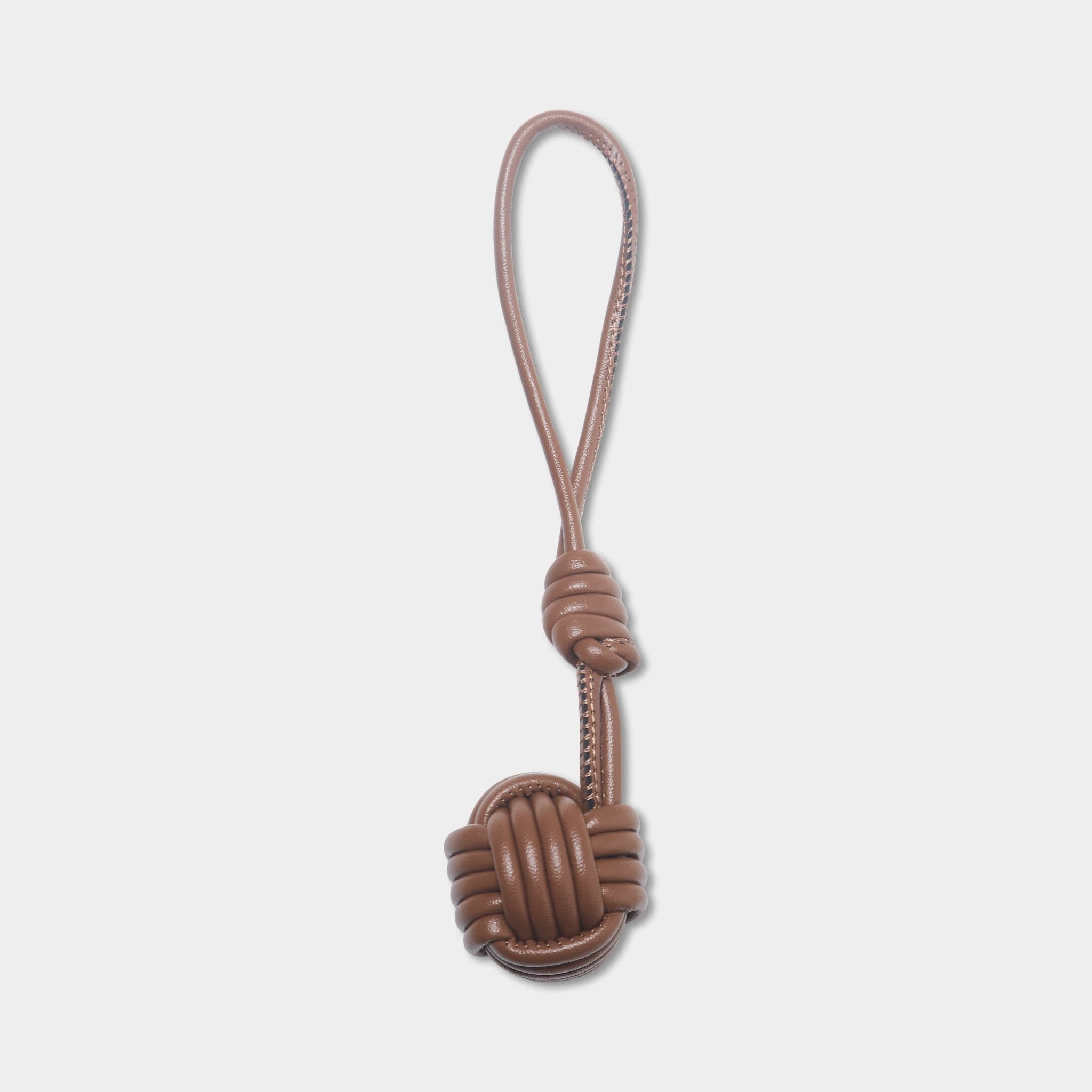 Brown Luxury Rope Tie Leather Keyring - JLR London