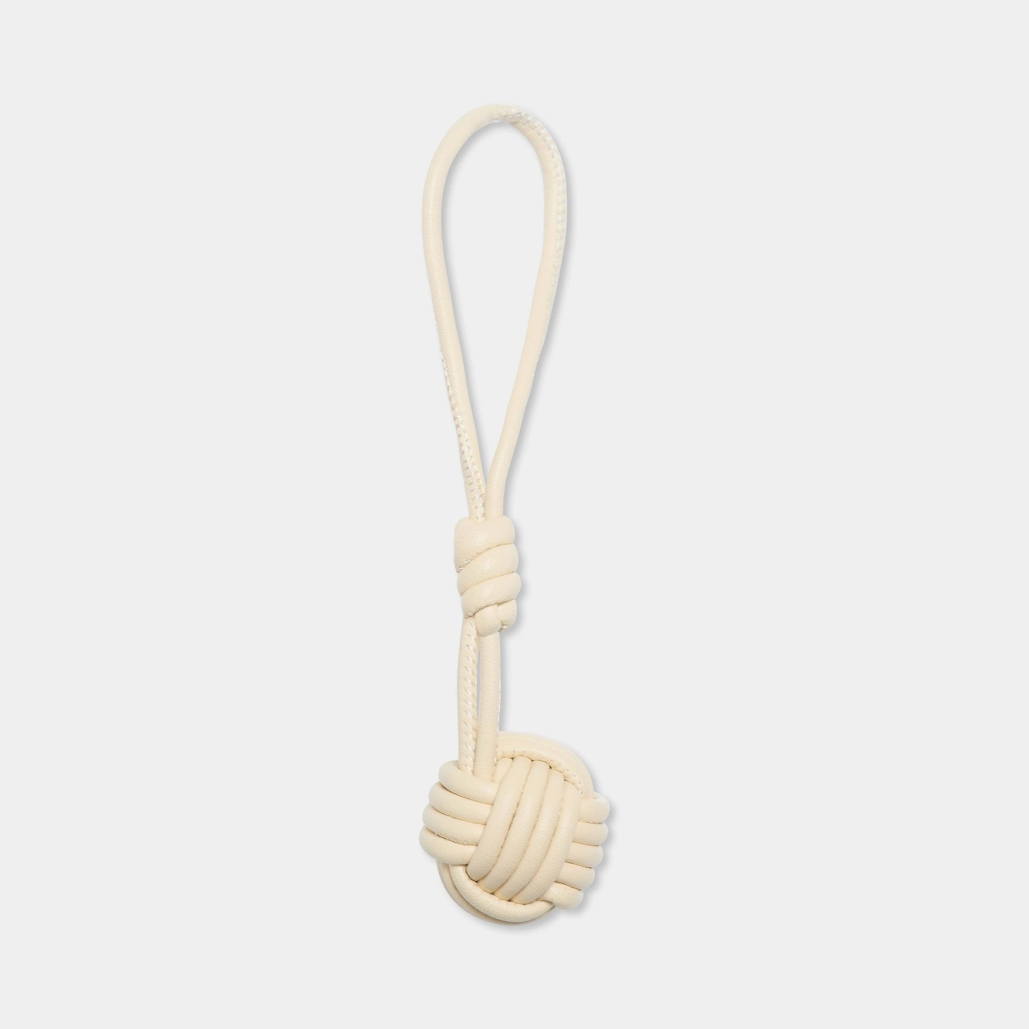 Ecru luxury Rope Tie Leather Keyring - JLR London
