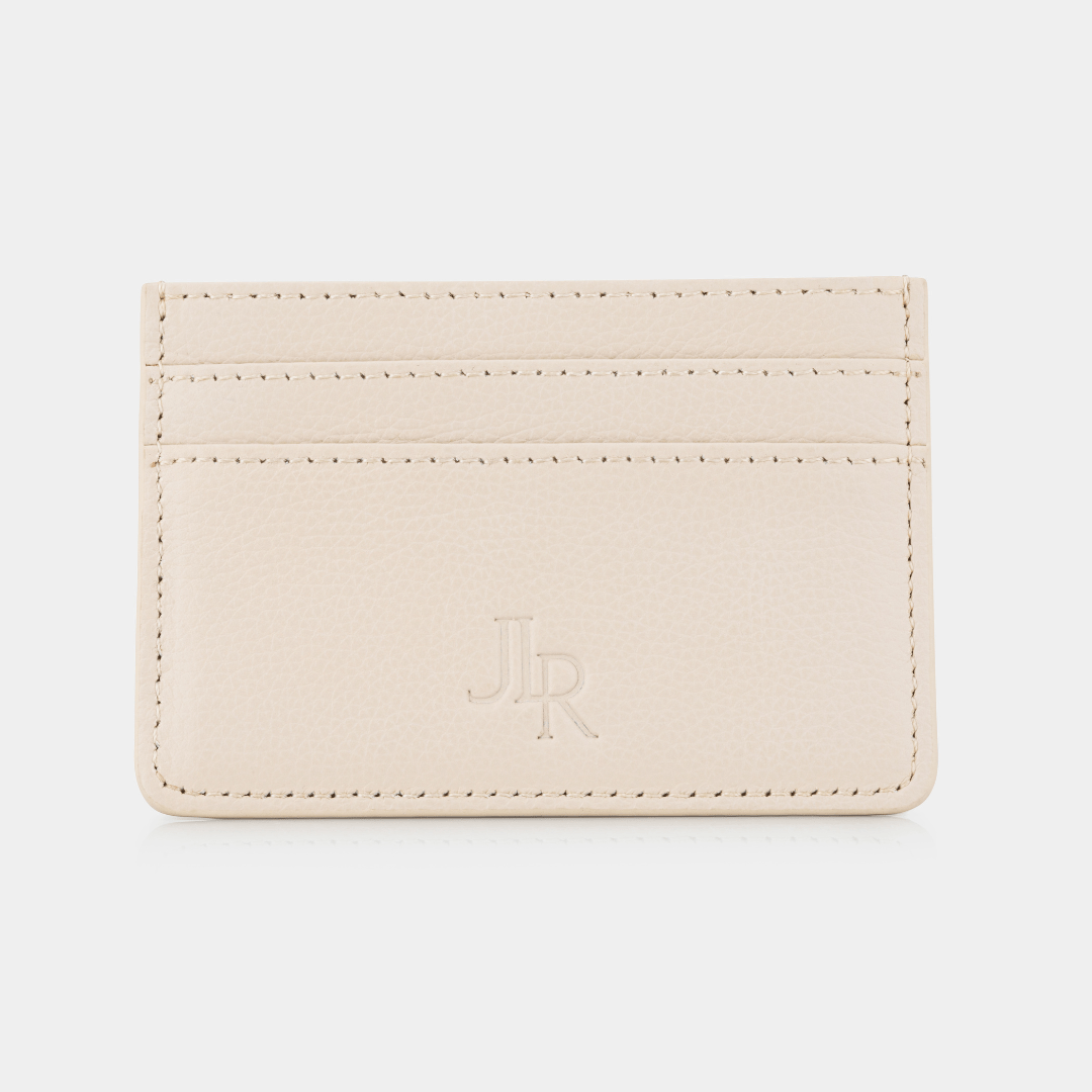The JLR Luxe Leather Cardholder - Ecru - JLR London