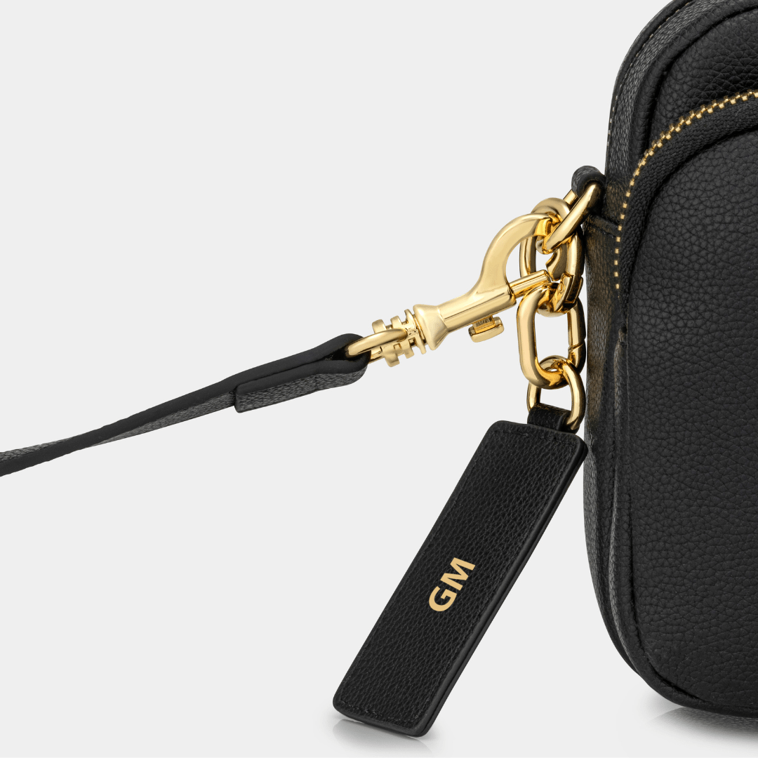 Chelsea Midi Crossbody Luxe Leather Bag - Black - JLR London