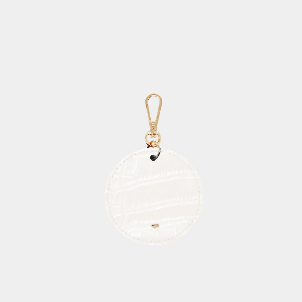 Ecru Luxe Croc Circle Keyring - JLR London