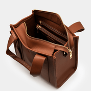 Mini Taylor Luxe Leather Tote Bag - Tan - JLR London