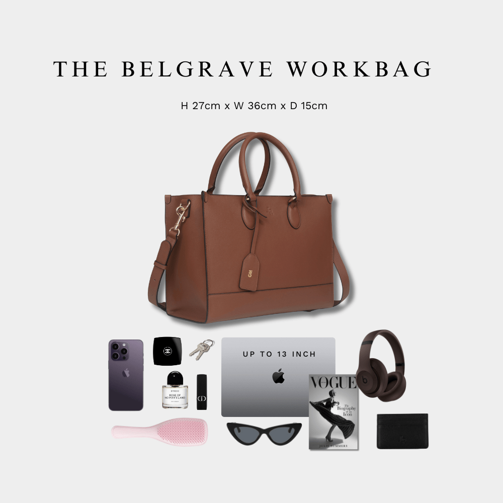 Luxe Leather Belgrave Work Bag - Black - JLR London