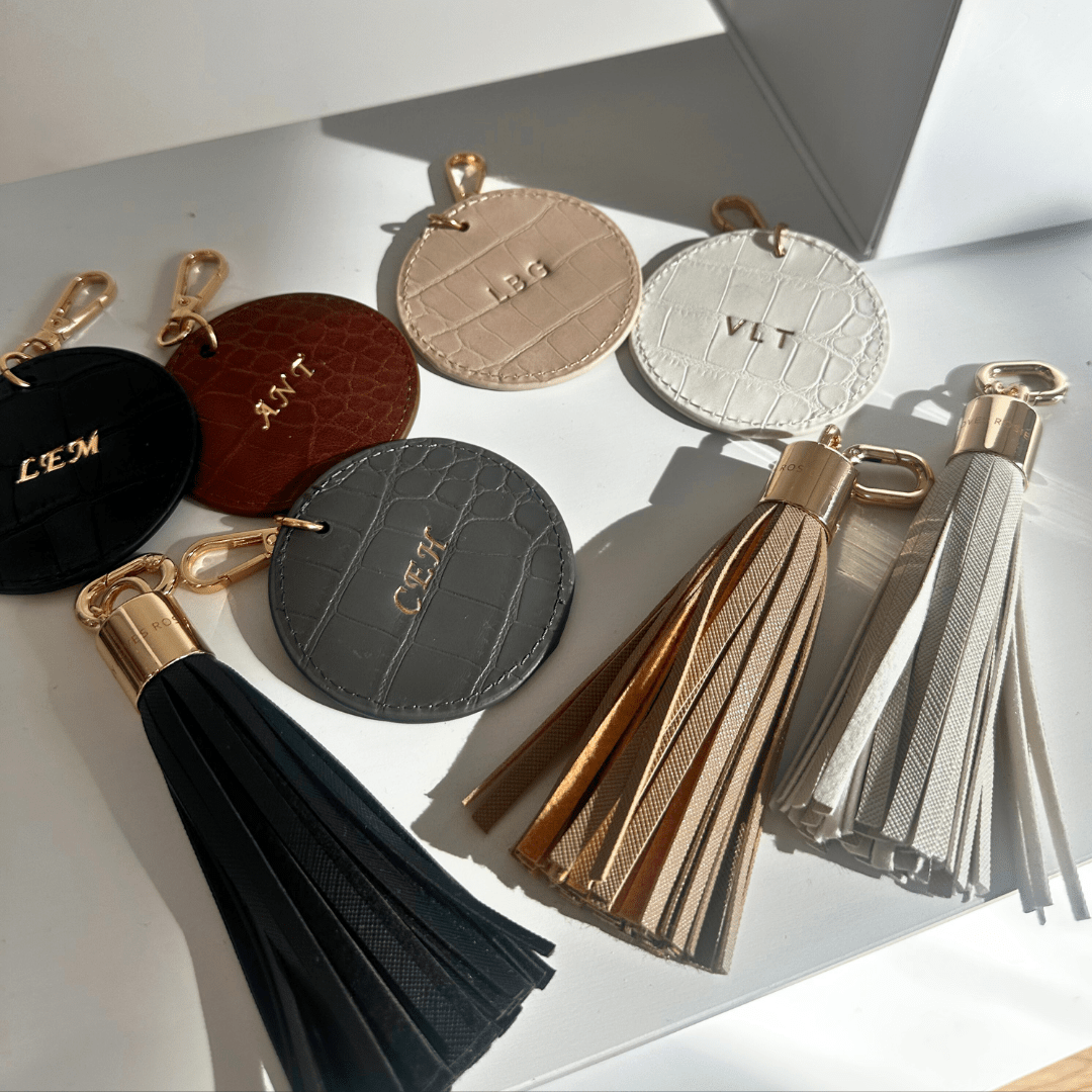 Luxe Mocha Vegan Leather Tassel Keyring - JLR London