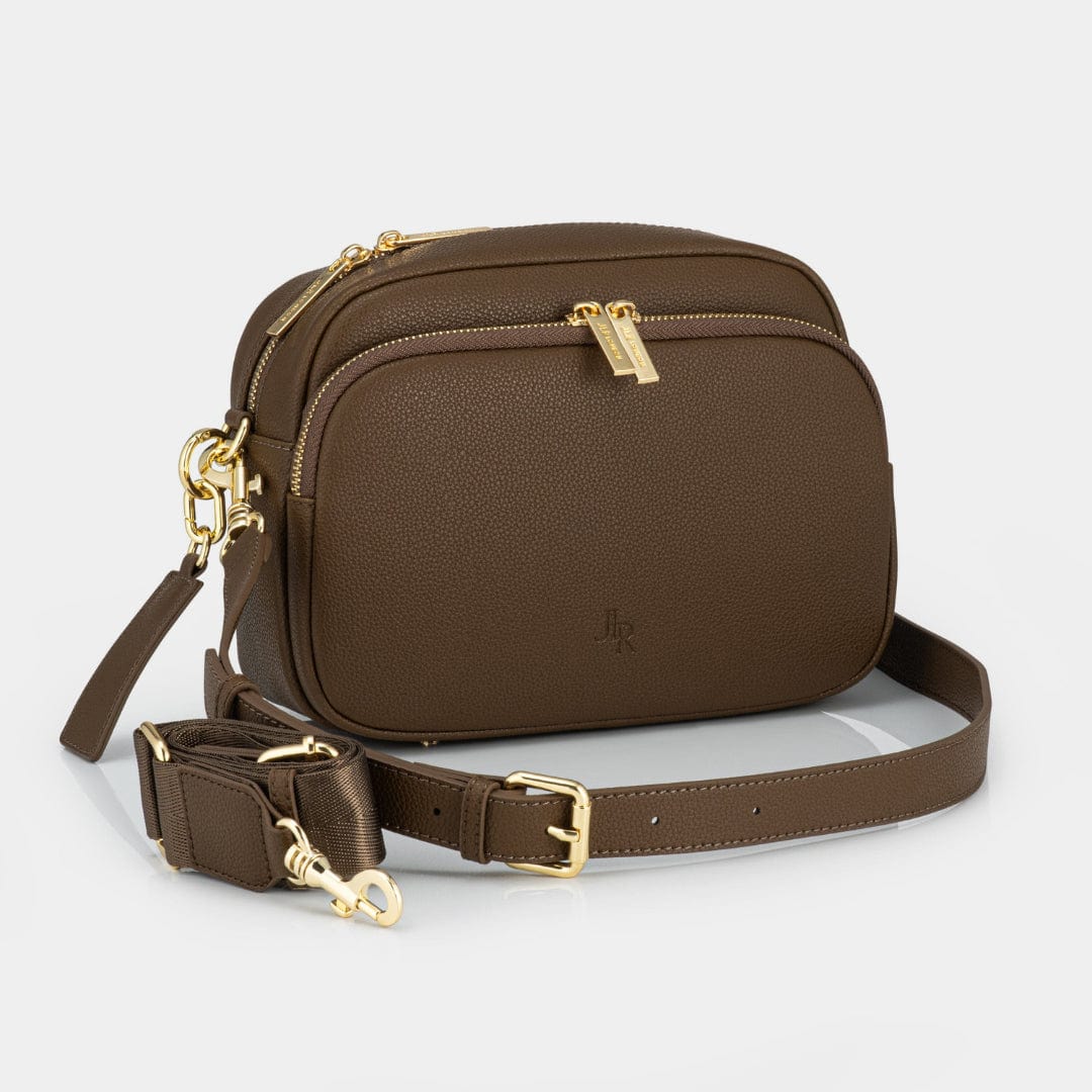 Chelsea Midi Crossbody Luxe Leather Bag - Chocolate Brown - JLR London