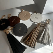 Luxe White Vegan Leather Tassel Keyring - JLR London