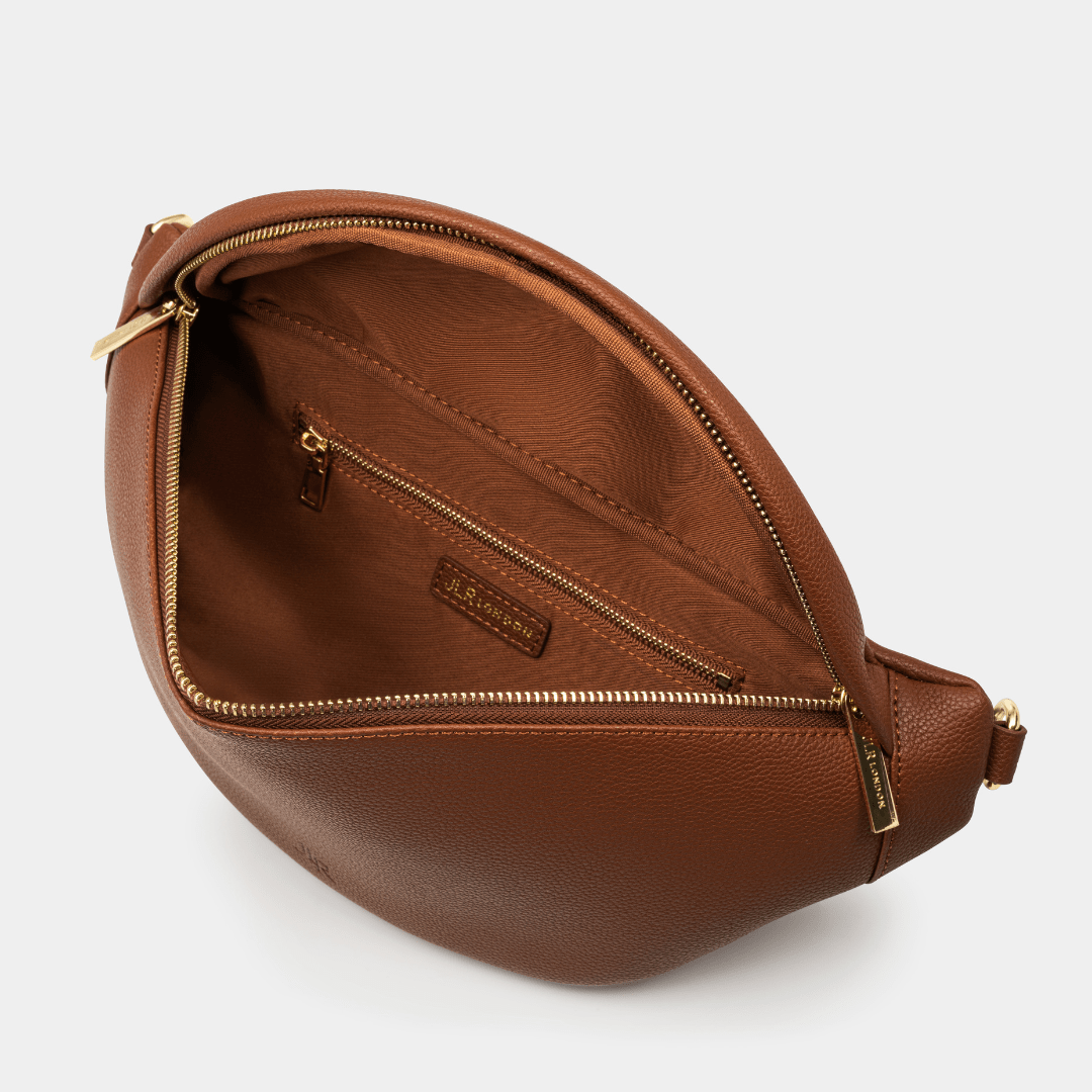 Hampstead Luxe Leather Sling Bag - Tan - JLR London