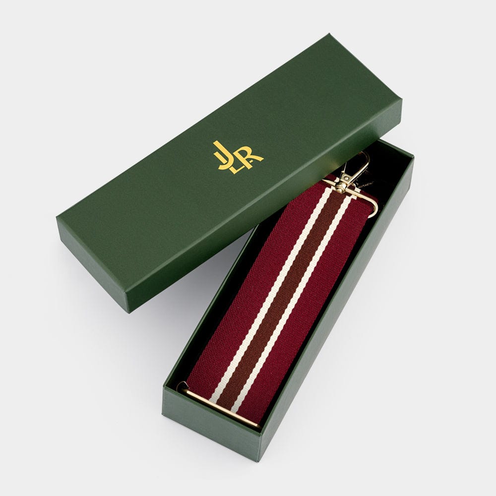 Monty Burgundy Stripe Strap - JLR London