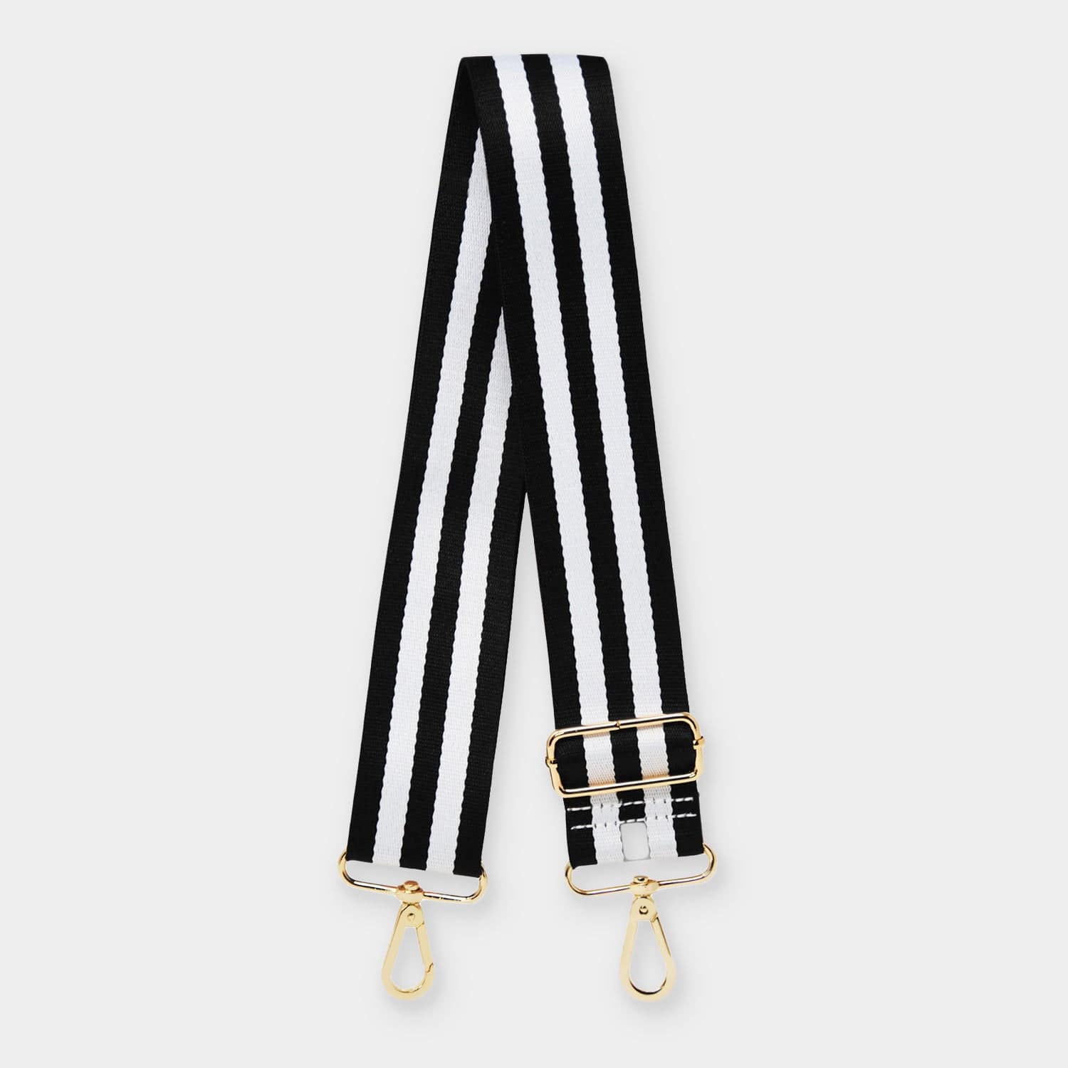 Luxe Black Fisher Stripe Strap - JLR London