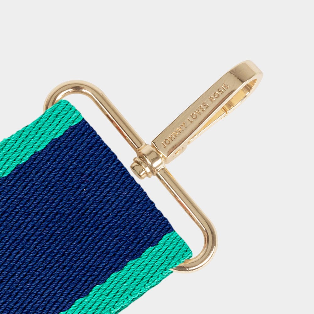 Luxe Blue & Navy Stripe Bag Strap - JLR London