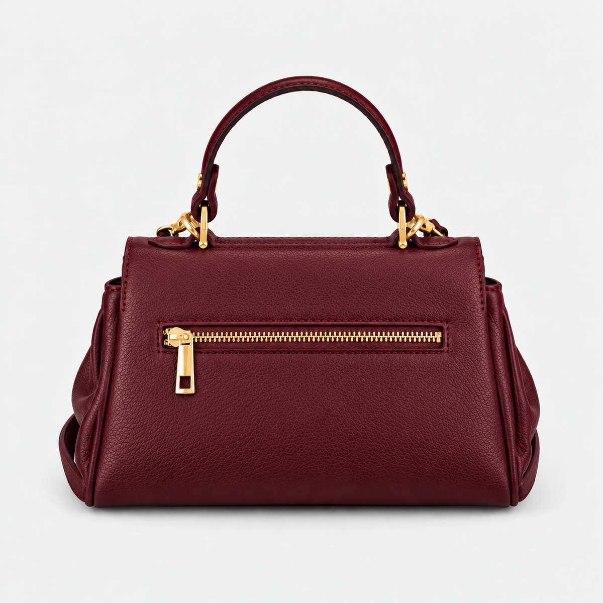 The Lucca Top Handle Tote - Burgundy Leather