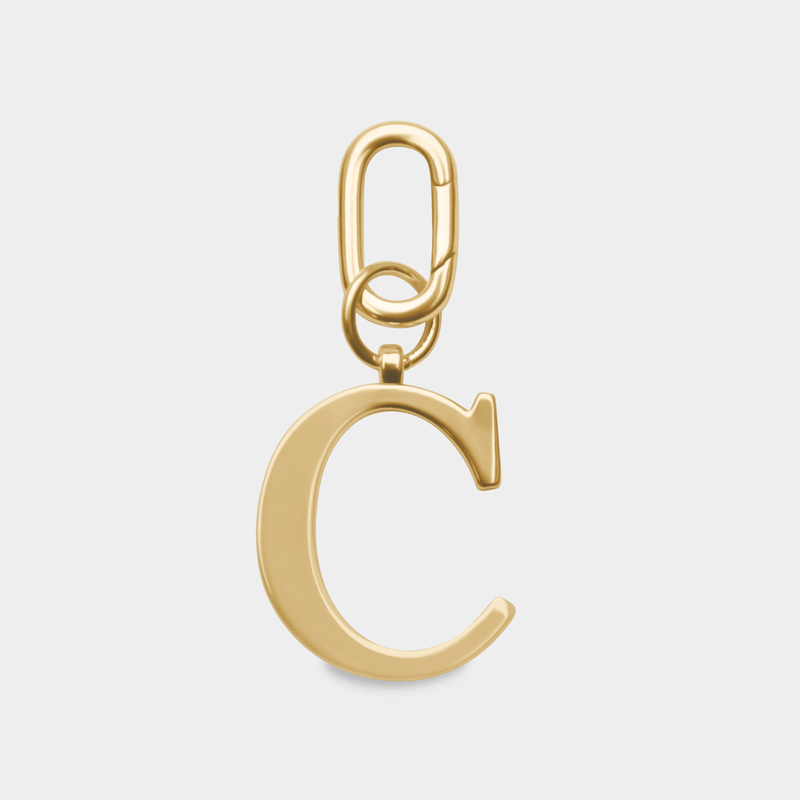 C - Gold Metal Letter Keyring - JLR London