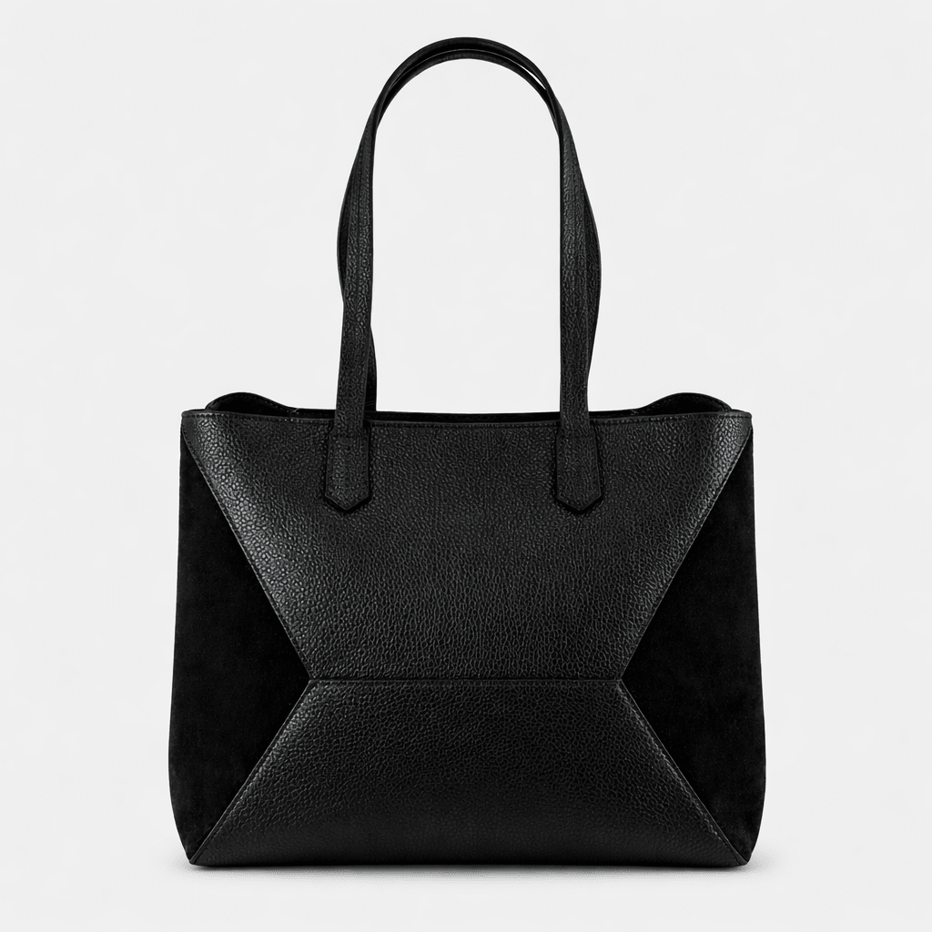 Antonio Large Luxe Leather and Suede Tote Bag - Black - JLR London