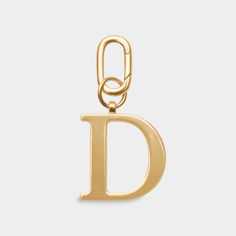 D - Gold Metal Letter Keyring - JLR London