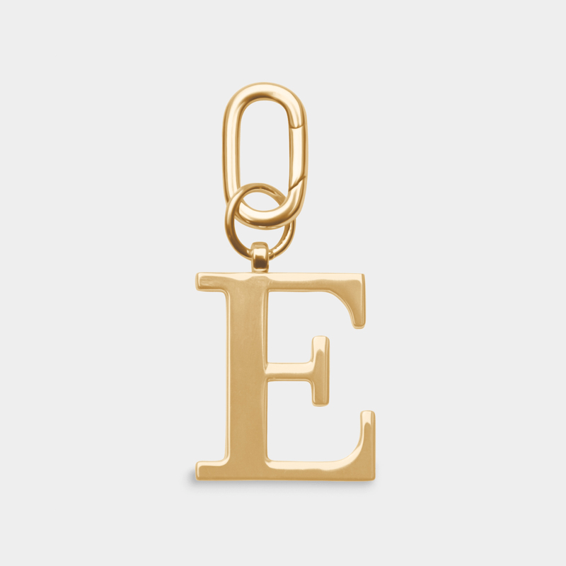 E - Gold Metal Letter Keyring - JLR London