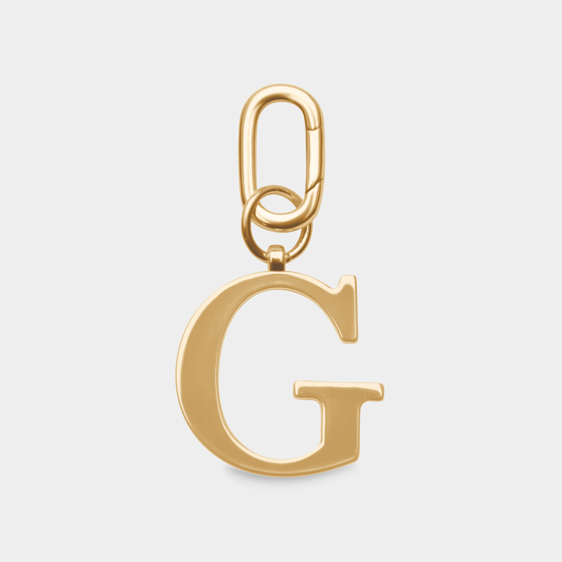 G - Gold Metal Letter Keyring - JLR London