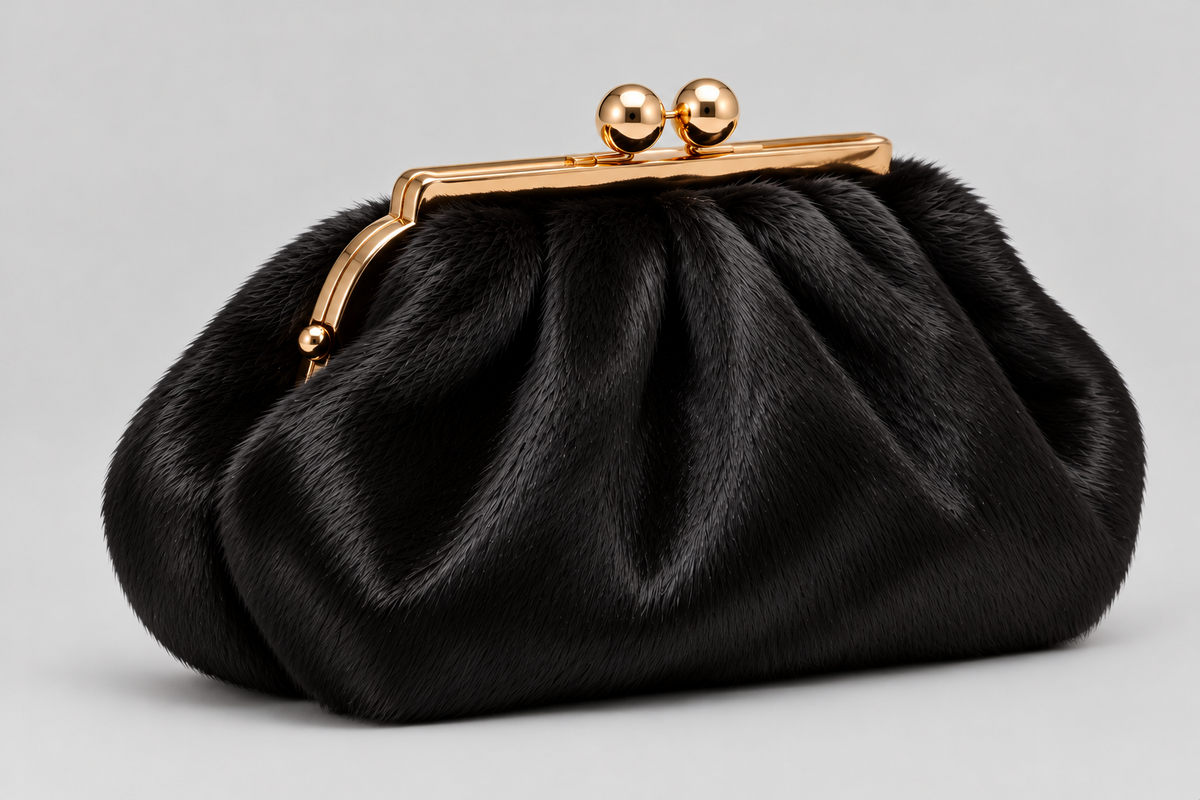 The Gigi Clutch - Black Pony leather
