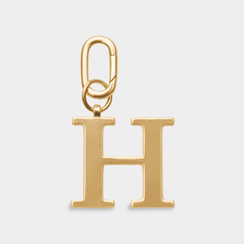 H - Gold Metal Letter Keyring - JLR London