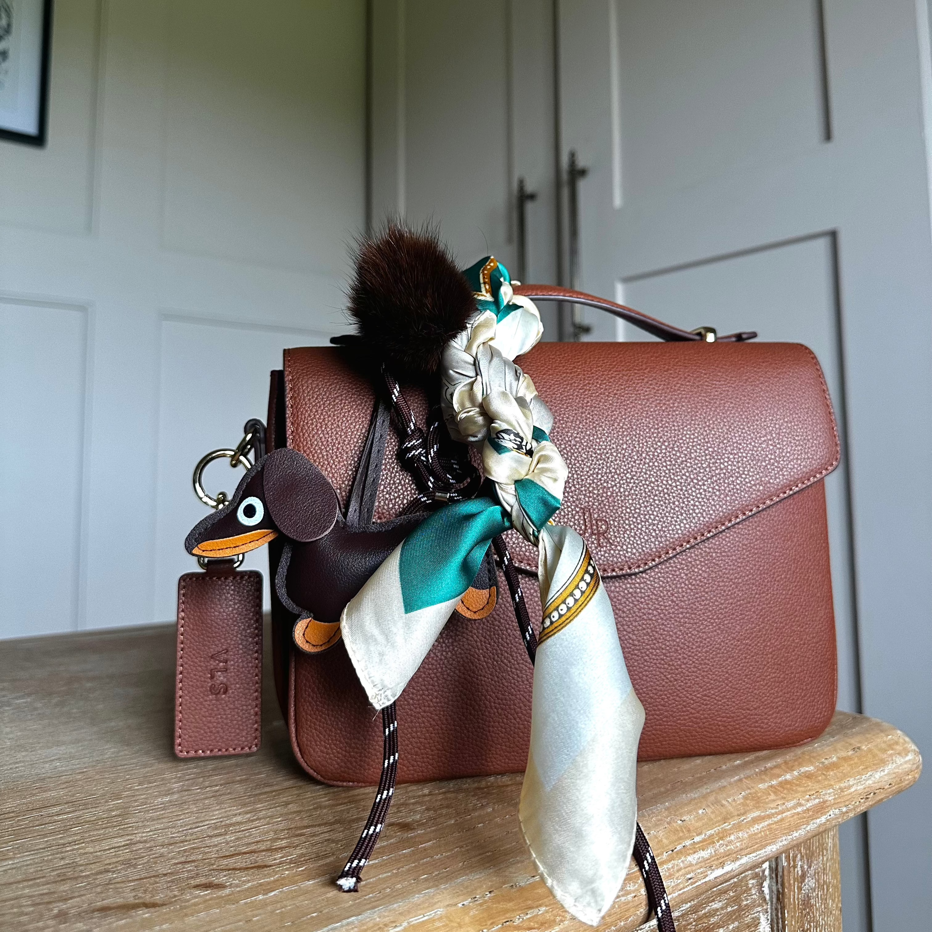Dachshund Dog Charm – Brown & Tan