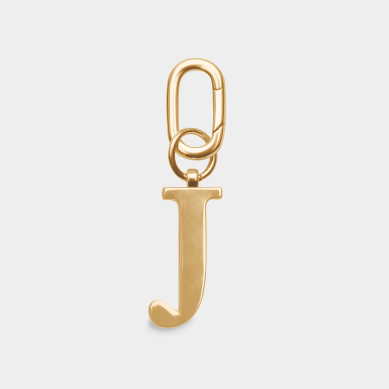J - Gold Metal Letter Keyring - JLR London