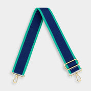 Luxe Blue & Navy Stripe Bag Strap - JLR London