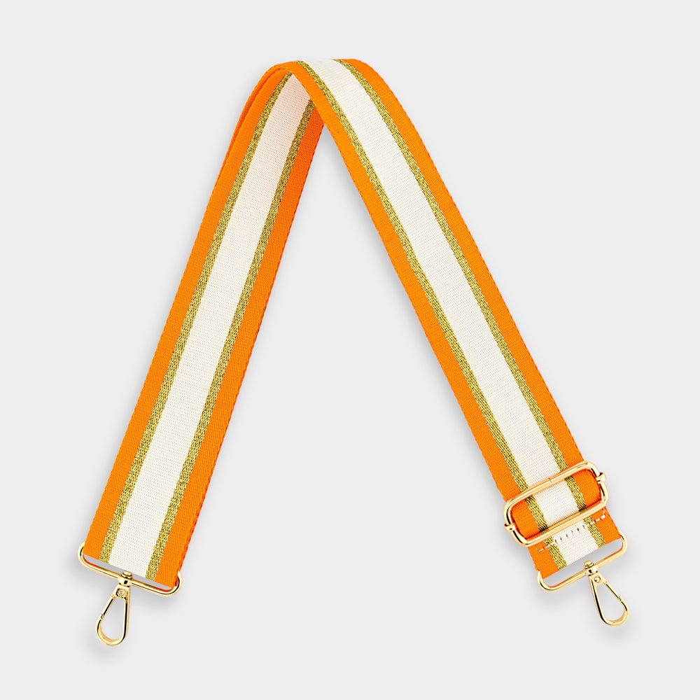 Luxe Orange Georgie Stripe Bag Strap - JLR London