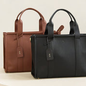 Maxi Taylor Luxe Leather Tote Bag - Tan - JLR London