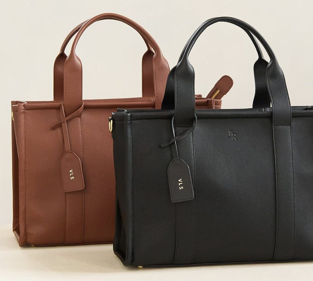 Maxi Taylor Luxe Leather Tote Bag - Tan - JLR London