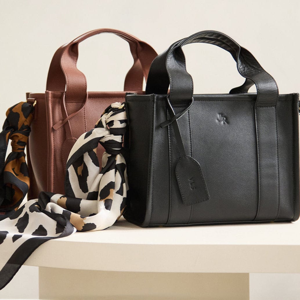 Mini Taylor Luxe Leather Tote Bag - Tan - JLR London