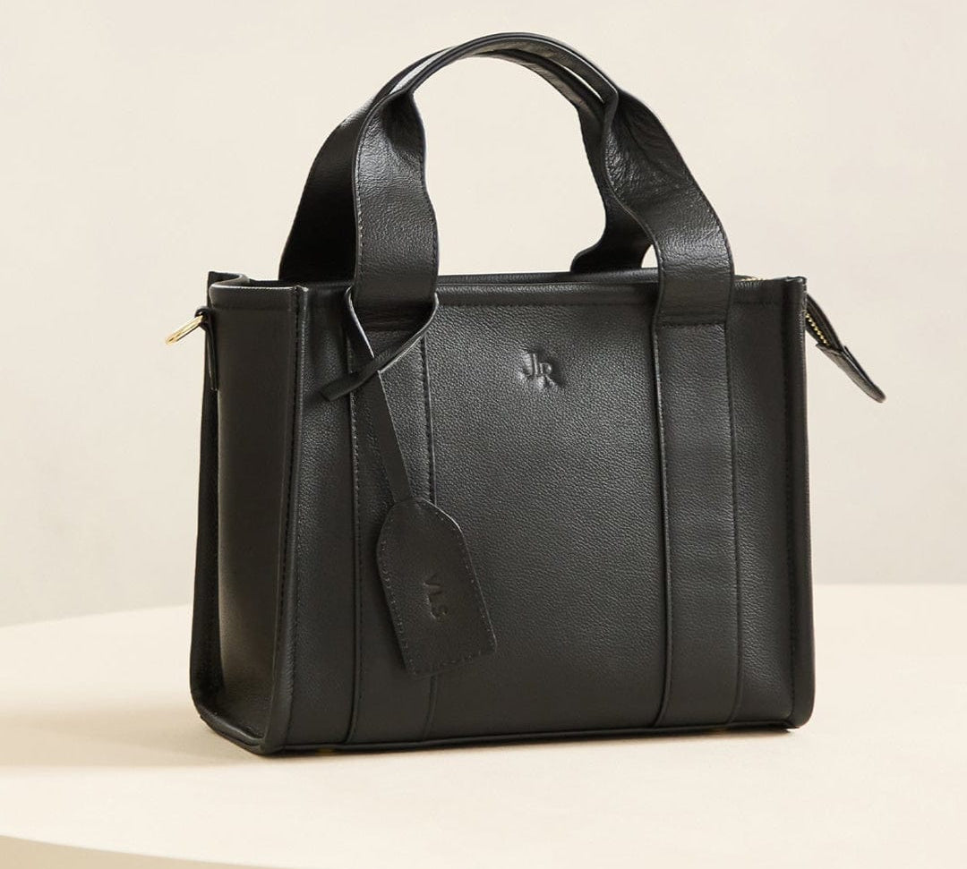 Mini Taylor Luxe Leather Tote bag - Black - JLR London