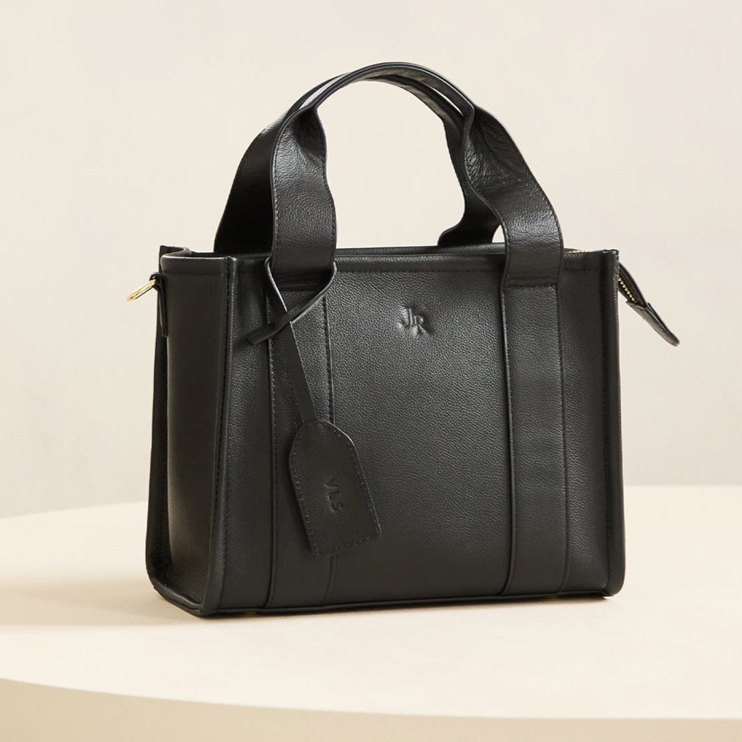 Mini Taylor Luxe Leather Tote bag - Black - JLR London