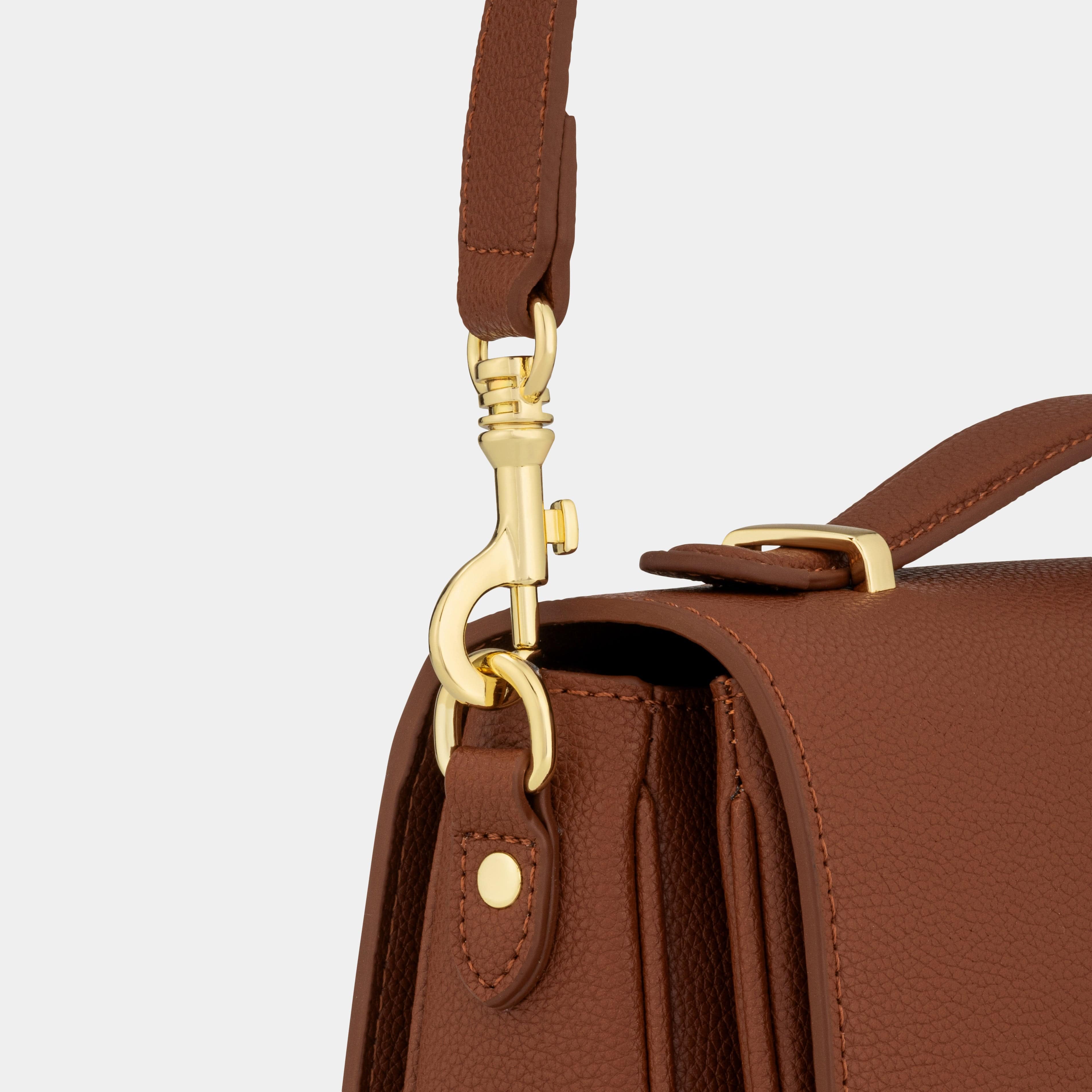 Cambridge luxe leather top handle bag - Tan