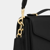 Kensington Luxe Leather Top Handle Bag - Black - JLR London