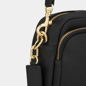Chelsea Midi Crossbody Luxe Leather Bag - Black - JLR London