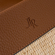 Capri Maxi Tan Luxe Vegan Leather and Raffia Tote Bag - Tan - JLR London
